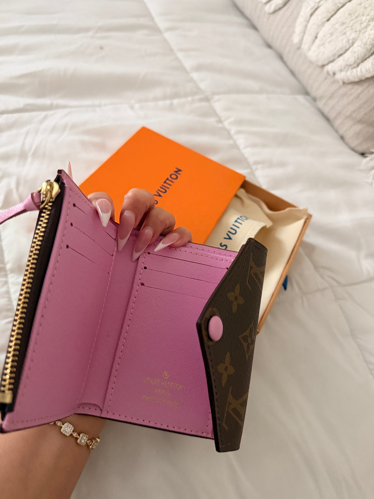 Louis Vuitton Pink Monogram Zippy Card Holder