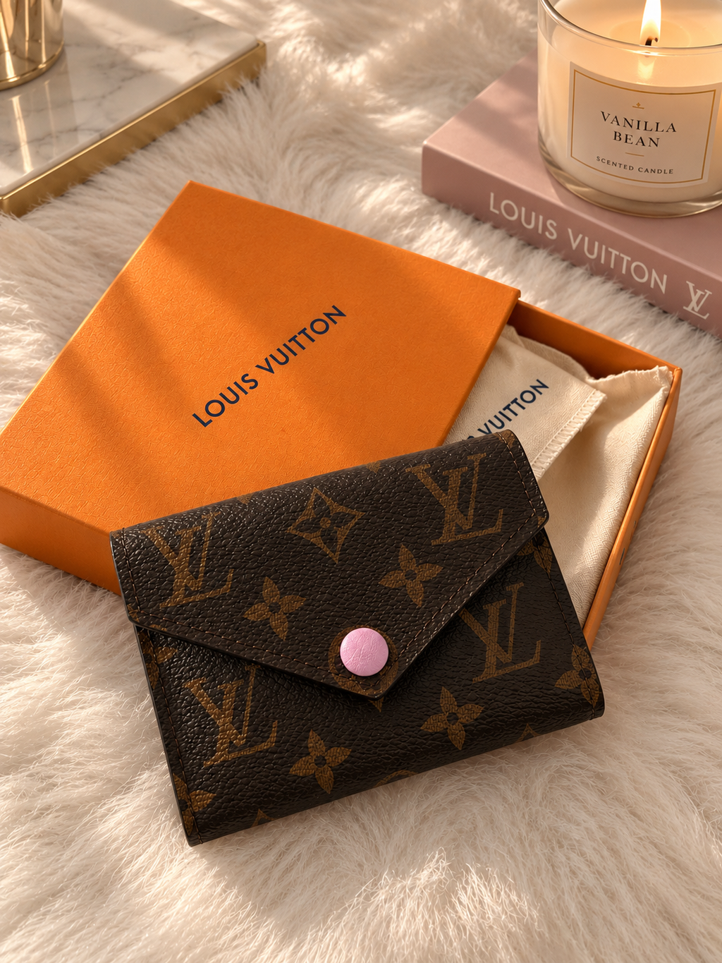 Louis Vuitton Pink Monogram Zippy Card Holder